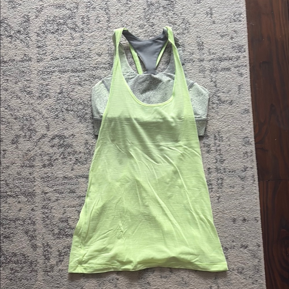 Lululemon Lime Green built in bra Tank Top